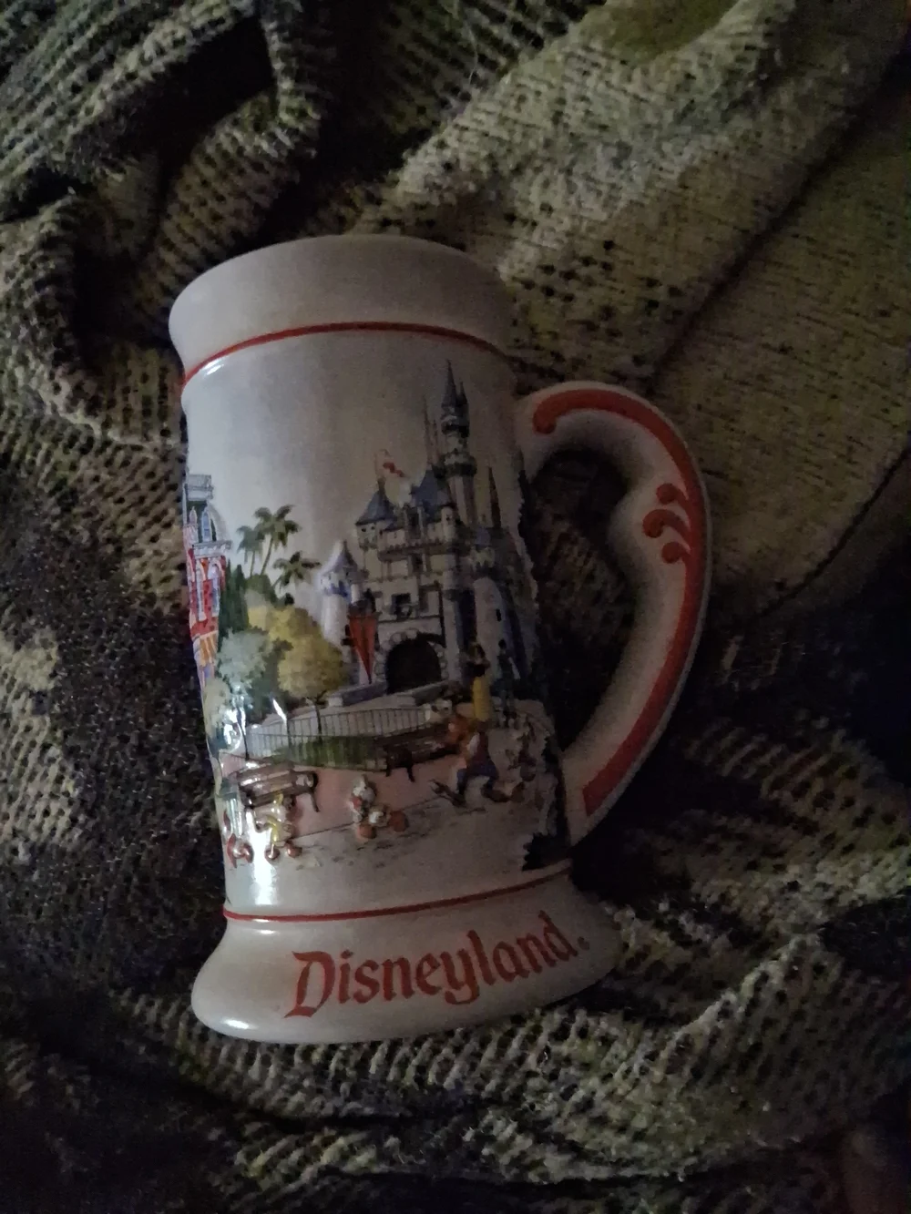 Disney Disneyland White and Orange Castle Ceramic Stein